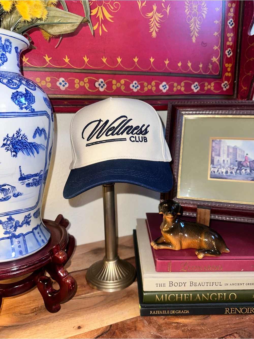 David and Young Two-Tone Cream and Navy Wellness Club Cap